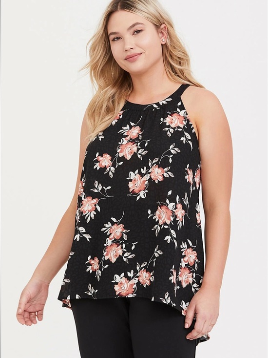 torrid Tops - TORRID Floral Drop Waist Georgette Hi Lo Cami Size 2 EUC